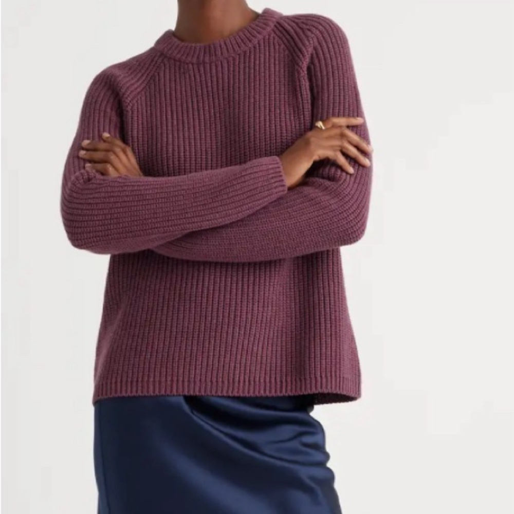 100% Organic Cotton Fisherman Crew Sweater from Quince
